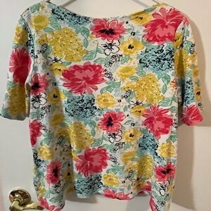 Charter Club luxury 1X Floral Women's Top 100% Pima cotton